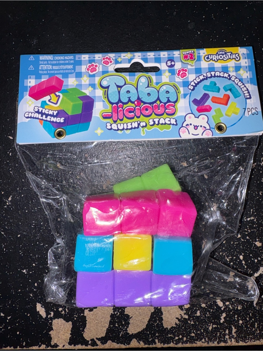 Squish'n Stack Kids Toy - Pink, Purple, Blue, Green, Yellow